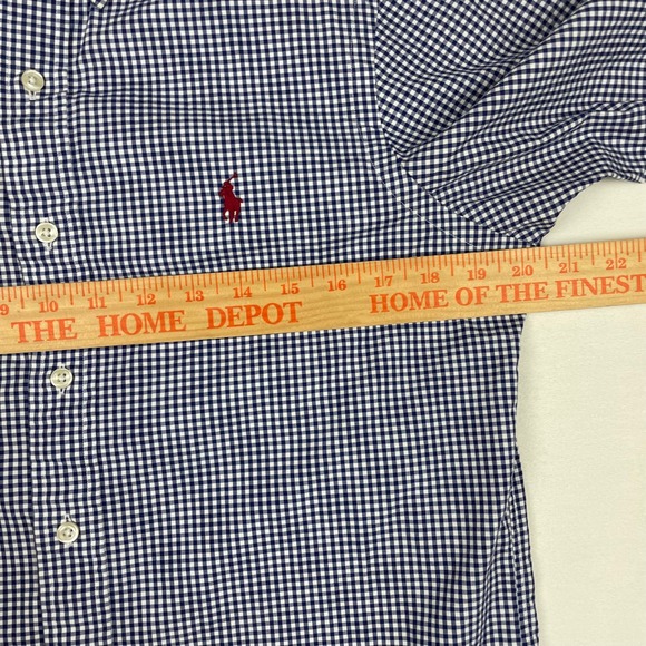 Ralph Lauren Mens Gingham Check Button Down Shirt Navy Blue White Small S P - Picture 6 of 9